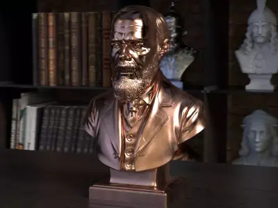 Fyodor Dostoevsky Bust Sculpture 3D Printabla STL File 3D print model