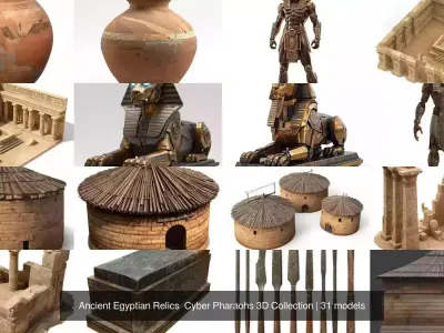 Ancient Egyptian Relics  Cyber Pharaohs 3D Collection 3D Model Pack