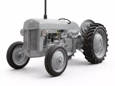 1950s Vintage Farm Tractor Classic Agricultural Machine 3D model