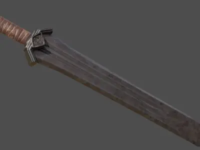 Dwarven Sword Low-poly 3D model
