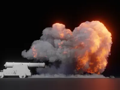 3D Canonfire Animation  3D model
