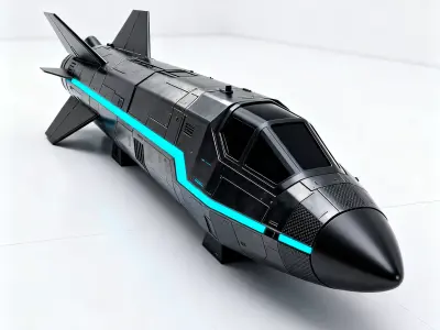 Realistic Sci-Fi Stealth Missile 3D Model Low-poly 3D model