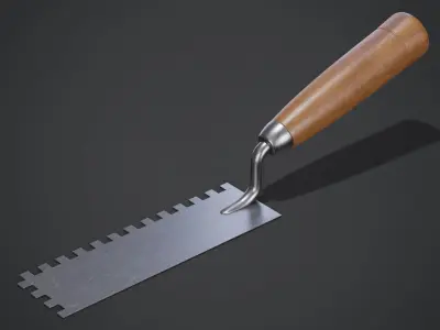 Square Notched Margin Trowel 3D model