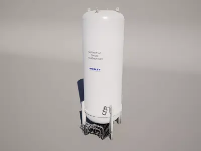 LNG Storage Tank Vertical Low-poly 3D model