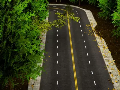 Realistic Car Road Scene Blender File 3D model 3D model