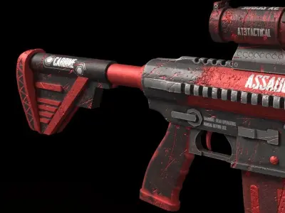 M416 Assault Rifle  Low-poly 3D model