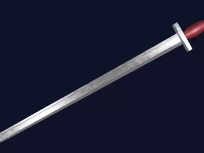 Langsax sword with Xyphos handle Low-poly 3D model