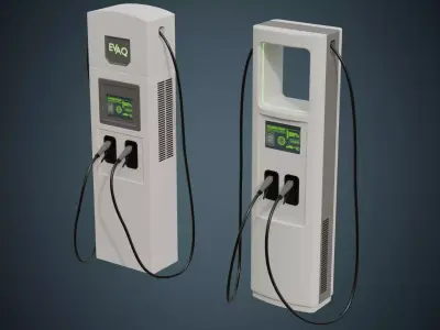 Electric Car Charger 1A Low-poly 3D model