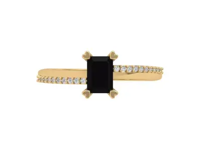 Emerald Solitaire Ring 3D print model 31