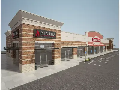 Retail Store Building 3D model buy