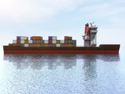 Cargo Ship Low-poly 3D model