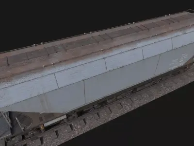 Hopper Railcar Low-poly 3D model