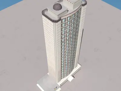 Building Lowpoly tall Low-poly 3D model