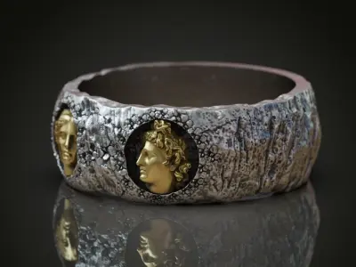 Wedding pair rings greek sculptures antique 3D print model