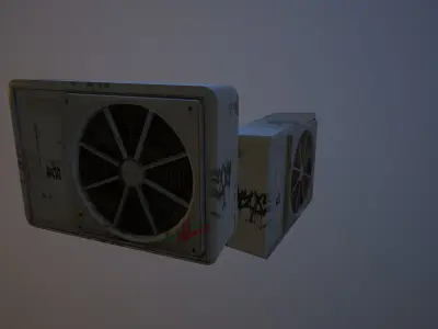 Dirty Air Conditioner  Low-poly 3D model