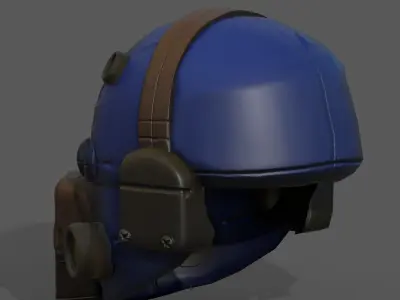 Helmet scifi military combat 3d model low poly  Low-poly 3D model 5