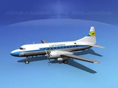 Convair CV-340 Lufthansa 3D model
