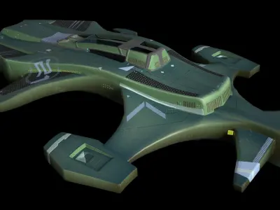 Spaceship halo weapon Low-poly 3D model