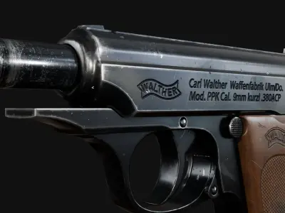 Walther PPK Low-poly 3D model