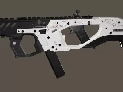 Modular SMG Kriss Vector Gen2 Low-poly 3D Model Low-poly 3D model
