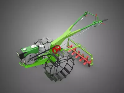 MINI TRACTOR ROTO ROTARY ROTAVATOR DIESEL CULTIVATOR TILLER PLOW 3D model