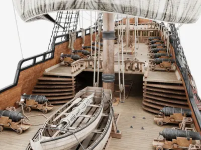 Battleship british galleon 3D model