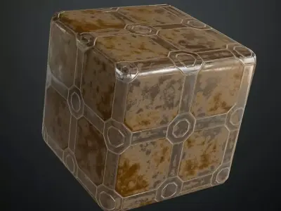 Industrial Metal Surfaces Octagonal Tiles PBR Seamless Texture