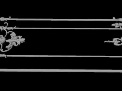 dekor gold ornate frame 3D model