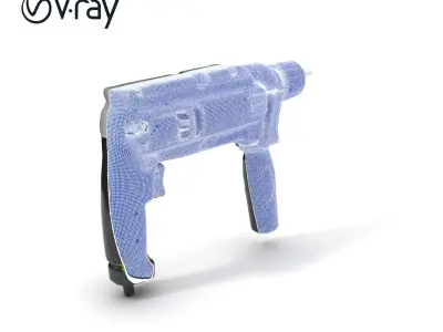 Electric Power Drill D Model Pack Low-poly 3D model
