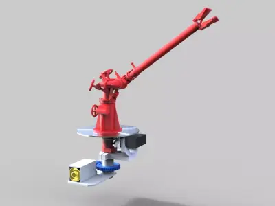 Fire monitor 2 axes movable type A 3D print model