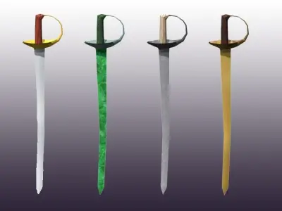 Lowpoly Sword Pack Low-poly 3D model