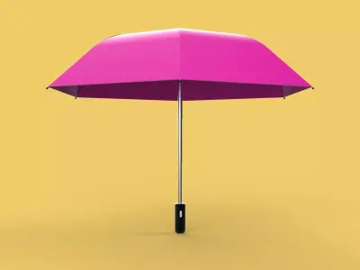 STANDARD PINK UMBRELLA FOLDING UMBRELLA AUTO OPEN CLOSE 3D model