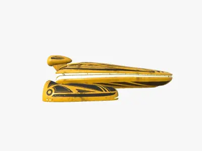 Alien Spaceship UFO H08 Yellow Dirt - Sci Fi Spacecraft Design Low-poly 3D model