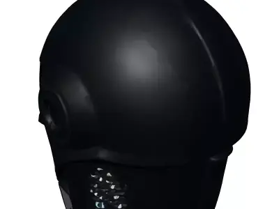 Futuristic SciFi Combat Helmet Low-poly 3D model