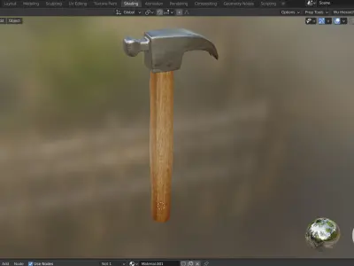 Cartoon Style Hammer with realistic textures 3D model