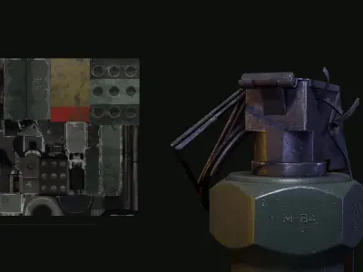 m84 grenade Low-poly 3D model purchase