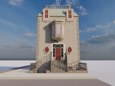 Commercial building-building classic 3D model purchase