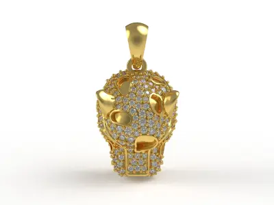 Panther Head Diamond Pendant 3D print model