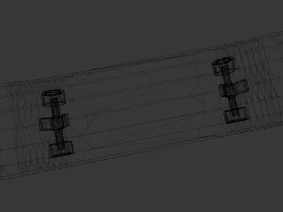 Low Poly Skateboard 3D Model Halftone Stylized Texture Low-poly 3D model