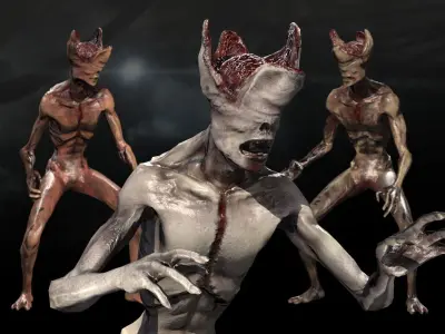 Mutant with open brain Free low-poly 3D model
