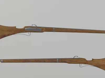 Matchlock musket or arquebus Free 3D model
