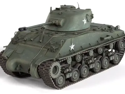 M4 Sherman Tank Low-poly 3D model