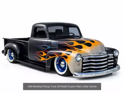 Vintage Retro Pickup Pack 3D Model 6 Classic Utility Trucks 