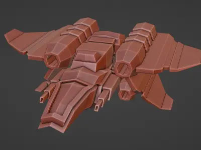 Low Poly Game ready Spaceship Pack Free low-poly 3D model