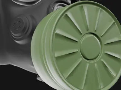 Gas mask with filter 3D model