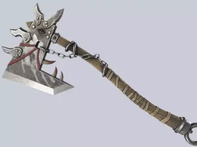 Orc axe Low-poly 3D model