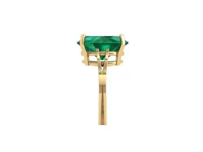 Oval Solitaire Ring 3D print model 14