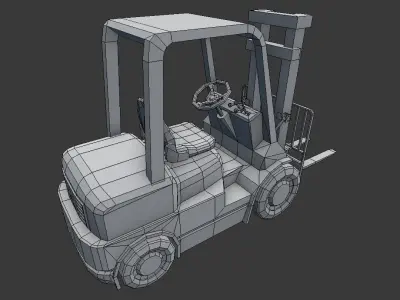 Forklift Lowpoly Vehicle Prop Low-poly 3D model