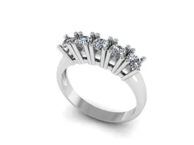 5 stone wedding band 3D print model