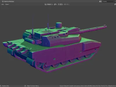 Leclerc TANK BASE MESH Low-poly 3D model